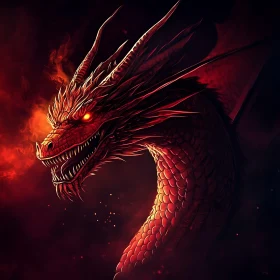 Crimson Dragon in Shadow