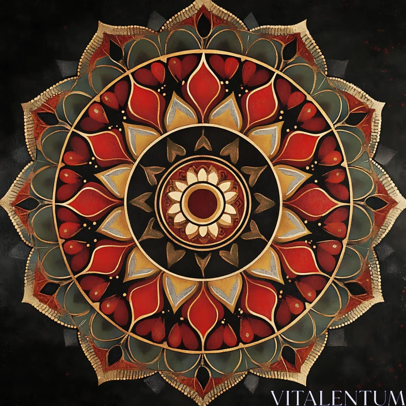 AI ART Symmetrical Mandala Art with Intricate Patterns