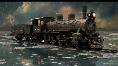 Old Locomotive on Water