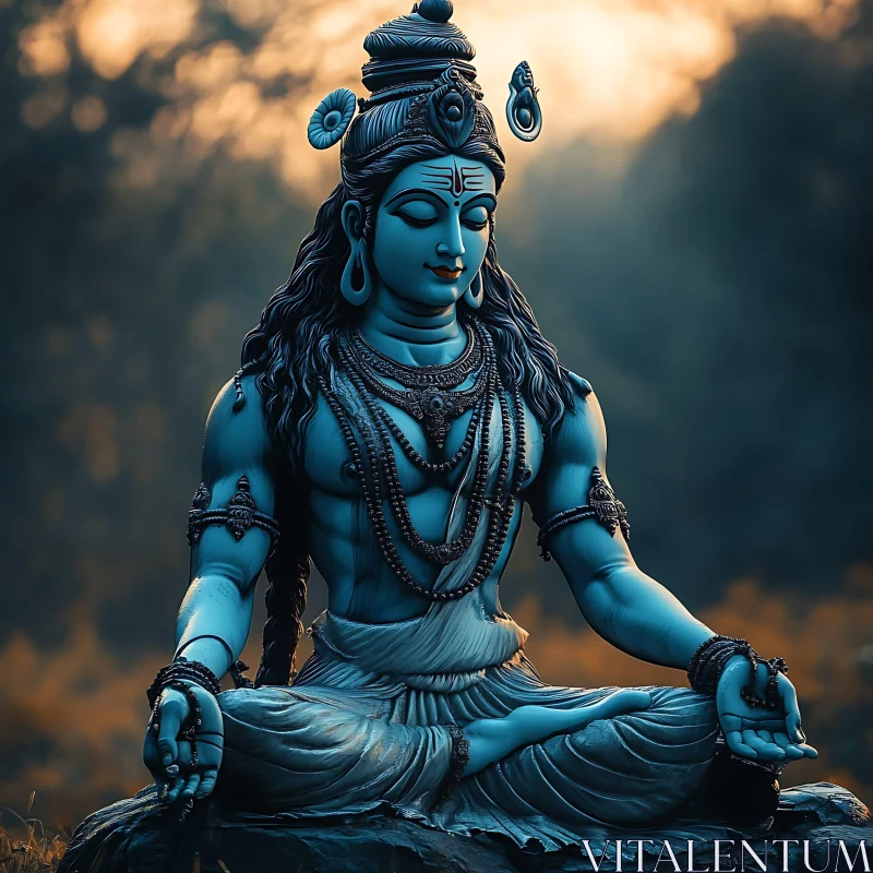 Meditative God Figure Image AI Image