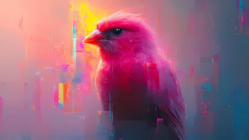 Artistic Pink Bird