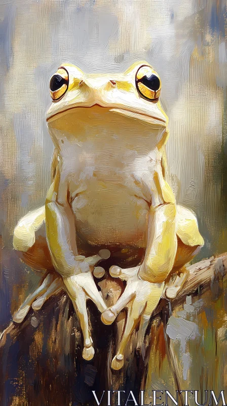 Yellow Frog Portrait AI Image