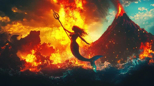 Siren in Lava Ocean