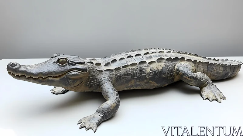 Detailed Alligator Art Piece AI Image