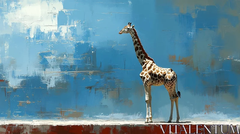 AI ART Graceful Giraffe in Abstract Landscape