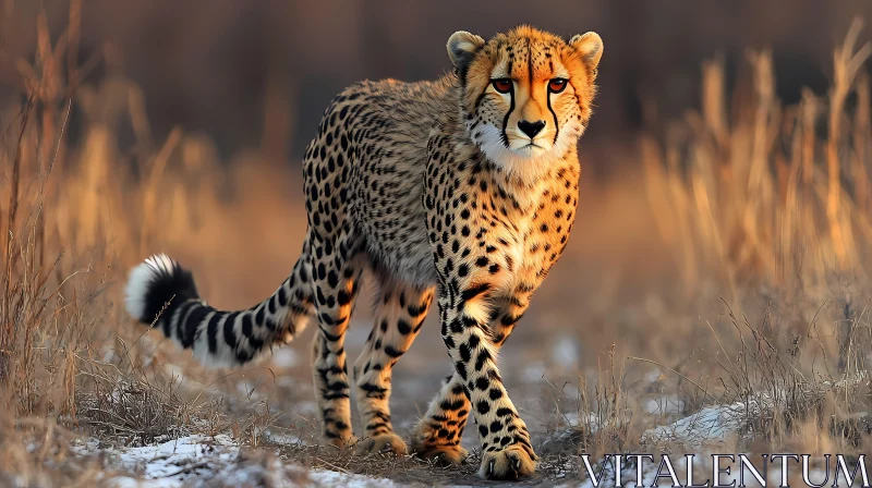 Graceful Cheetah in Natural Habitat AI Image