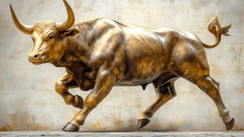 Dynamic Bull Sculpture in Bronze