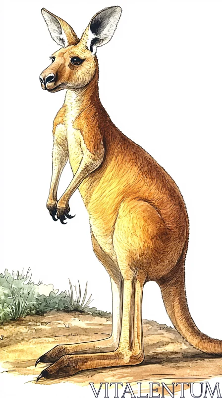 Kangaroo Illustration AI Image