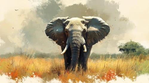 Savannah Elephant Art