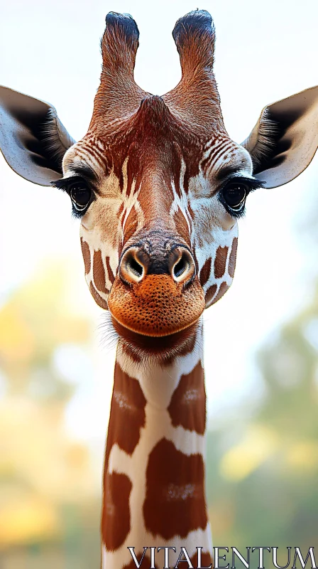 Detailed Giraffe Close-Up AI Image