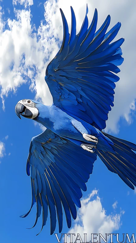 Blue Parrot in Flight AI Image