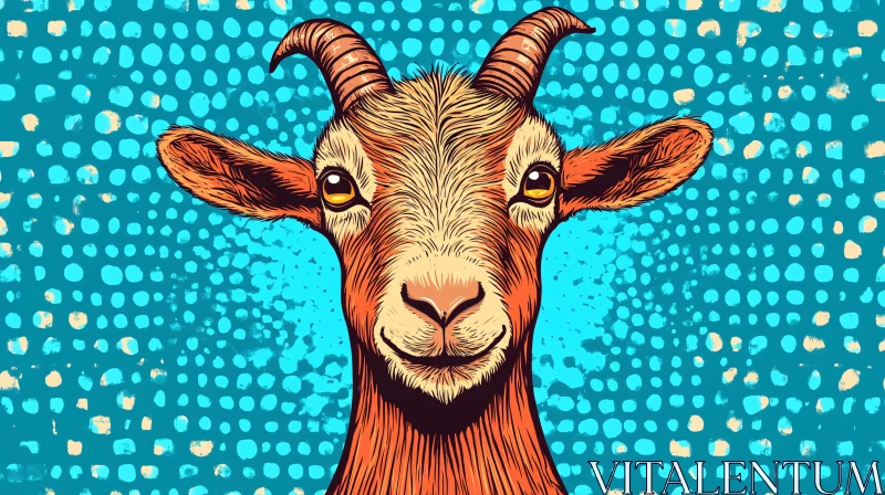 Playful Goat in Vibrant Pop Art AI Image