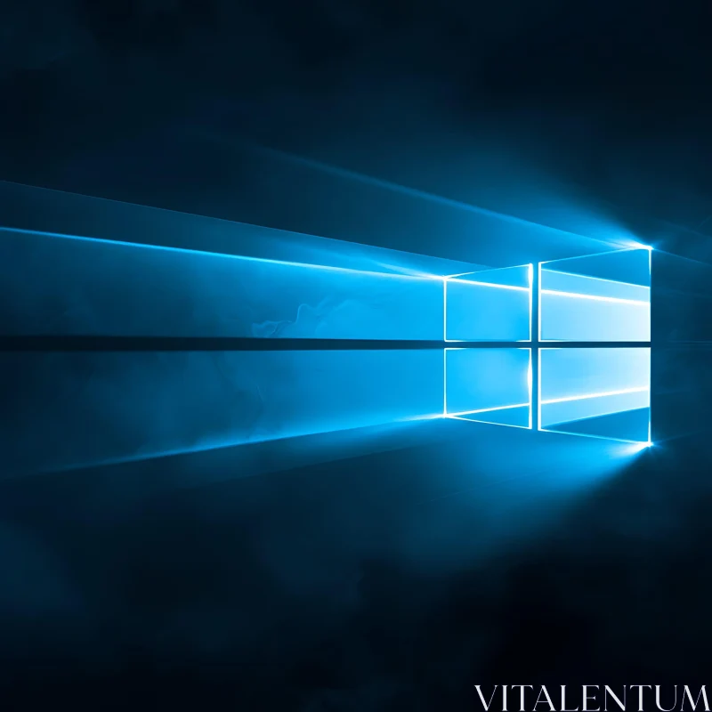 Futuristic Blue Windows Logo AI Image