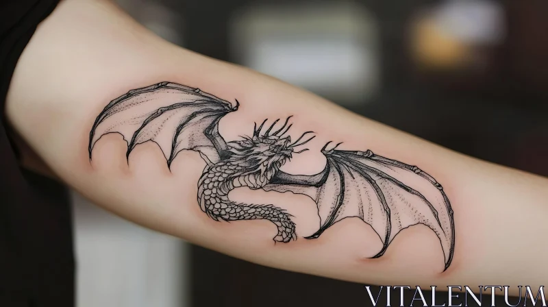 AI ART Mythical Dragon Tattoo Design