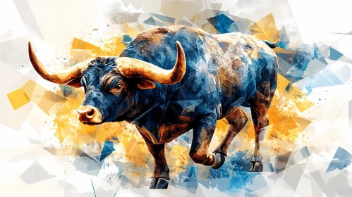Bull in Abstract Art