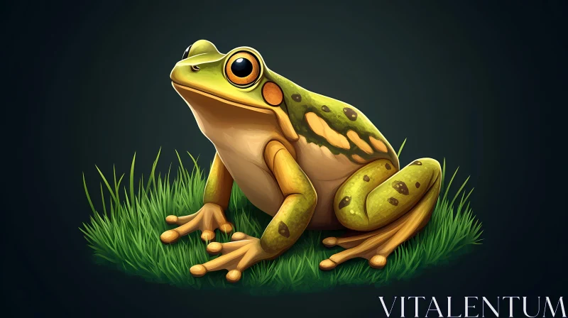 AI ART Illustration of a Green Frog