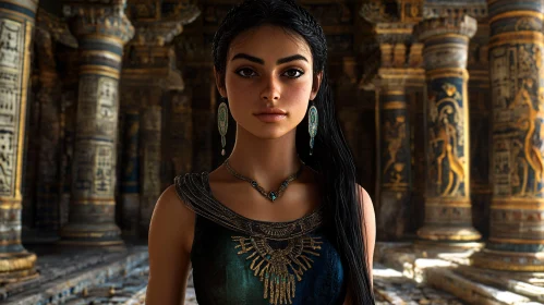 Portrait of a Woman in Egyptian Ruins