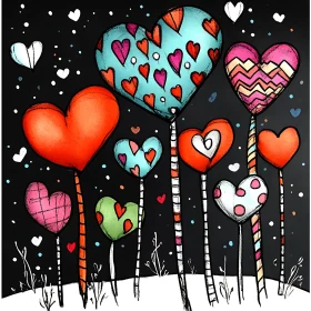 Festive Hearts Illustration for Valentine's Day