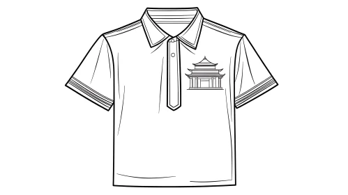 Minimalist Polo Shirt Line Art