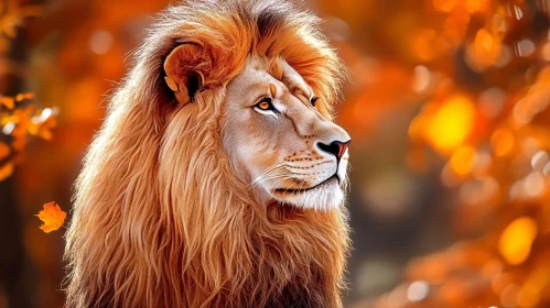 Autumnal Majesty: A Lion's Portrait