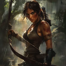 Female Warrior with Bow and Arrow