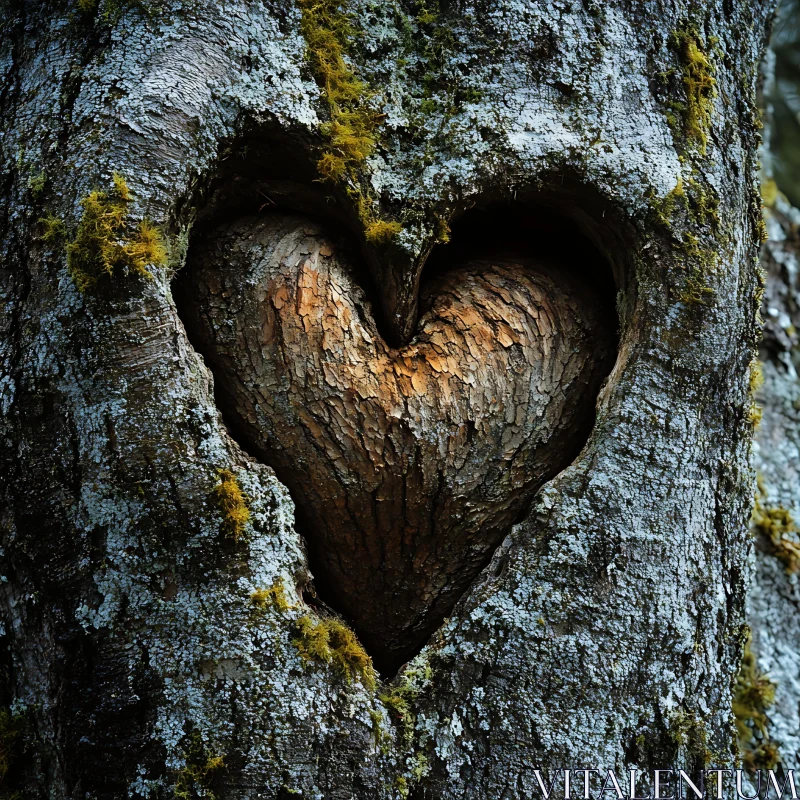 Natural Heart Shape in Tree AI Image