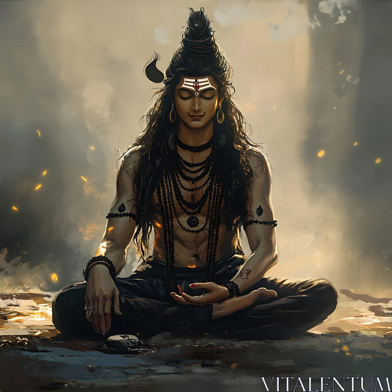 Deity in Meditation - Spiritual Art AI Image