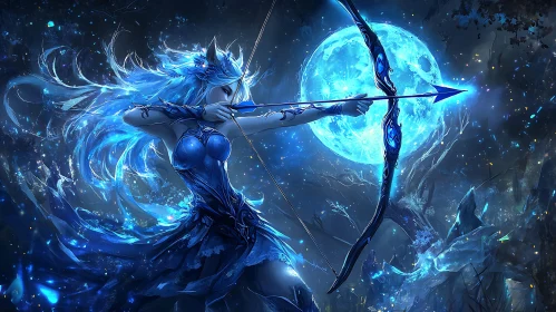 Moonlit Archer Fantasy Art