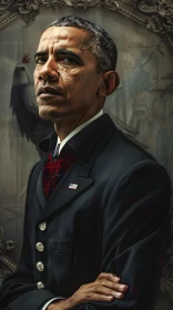 Vintage-Style Portrait of Barack Obama