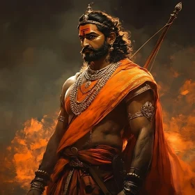Godlike Warrior in Orange and Gold