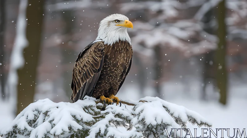 Snow-Covered Eagle AI Image