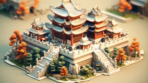 Small Scale Asian Building Replica