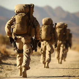 Military Personnel on Desert Patrol