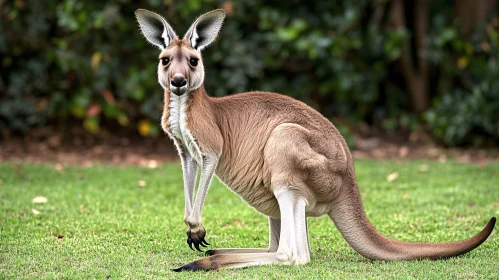 Standing Kangaroo on Grass