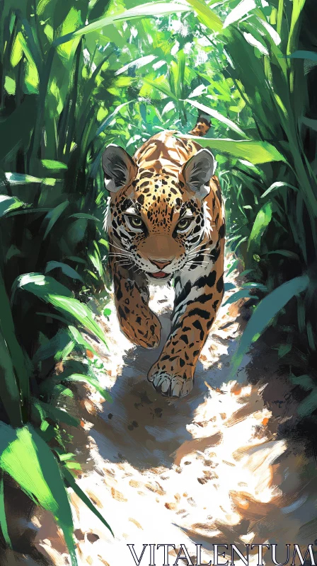 AI ART Tiger's Walk Through the Jungle