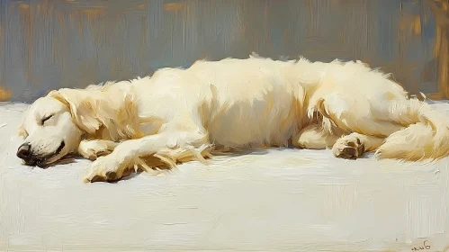 Peaceful Canine in Artistic Depiction