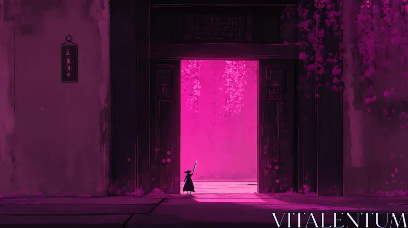 AI ART Silhouette in Pink Light