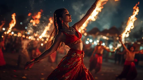 Passionate Fire Dance Under the Stars
