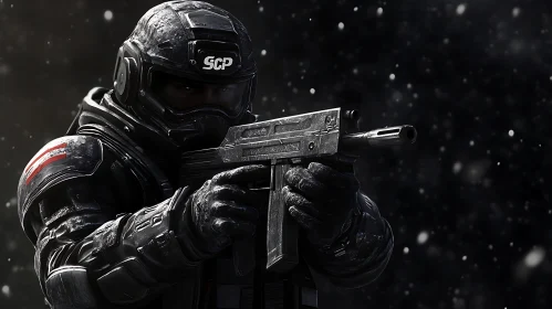 Tactical Soldier Aiming Weapon