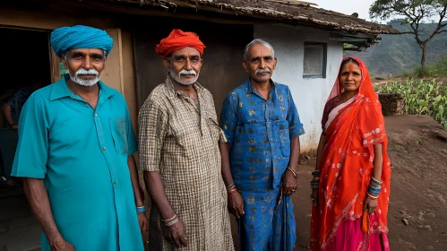 Colorful Gathering of Indian People