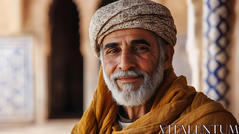 Traditional Man Portrait with Turban AI Image