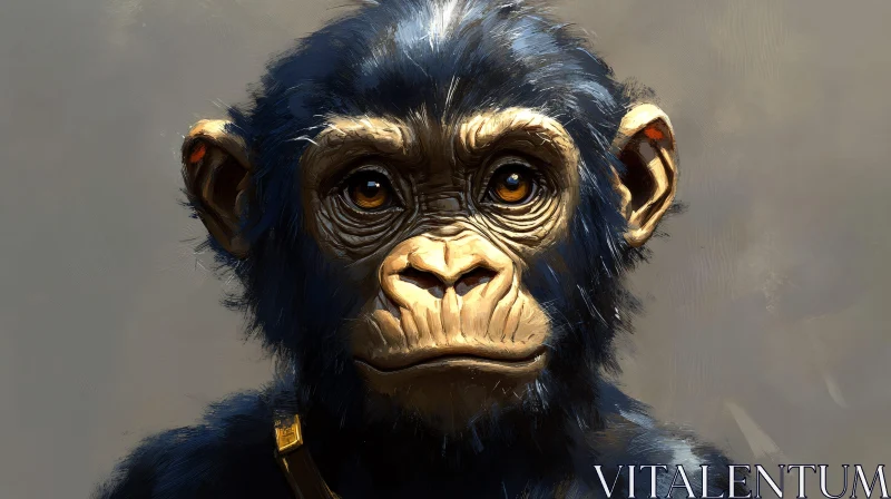 Detailed Monkey Face AI Image