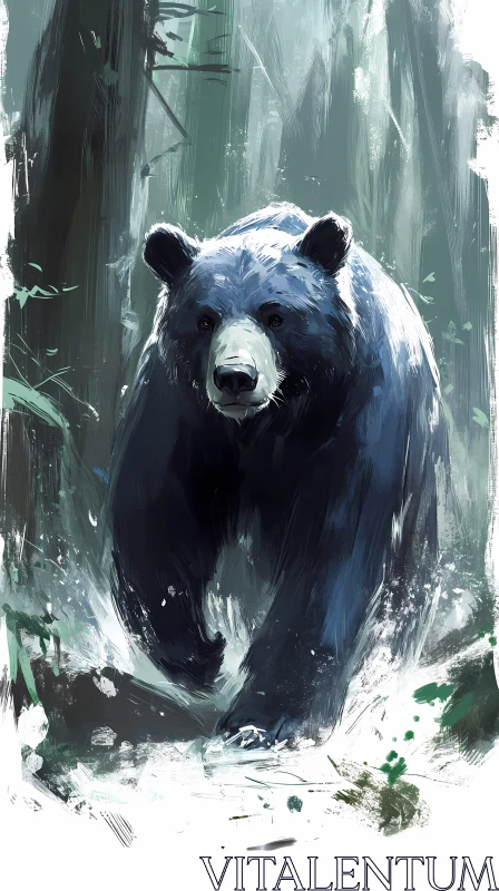 Majestic Bear in the Wild AI Image