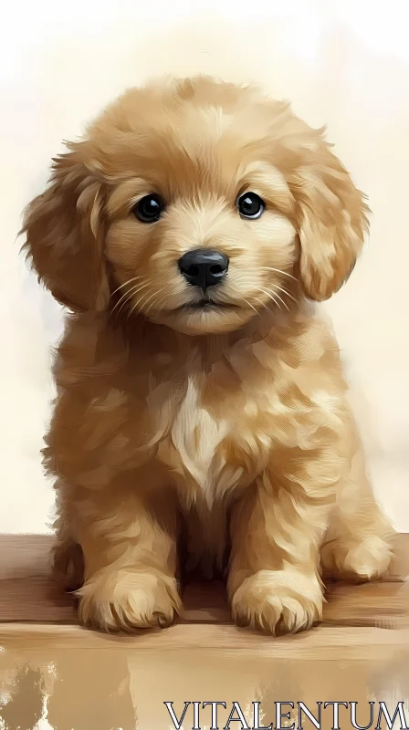 Cute Puppy Art AI Image