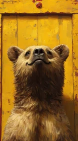 Curious Bear Art with Textured Finish