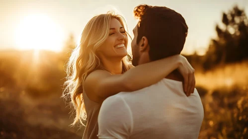 Golden Hour Romance: A Loving Embrace