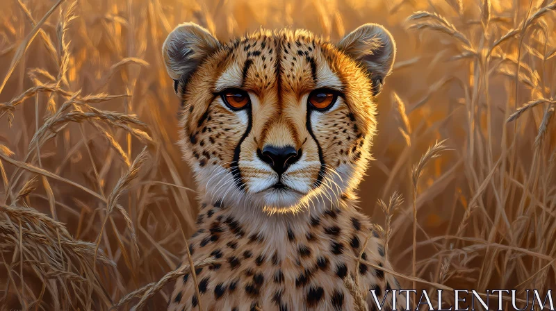 Cheetah at Sunset in the Wild AI Image