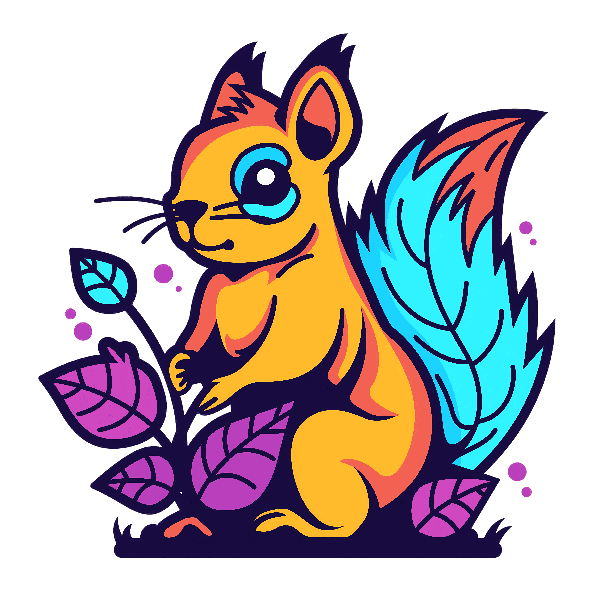 POD Design Playful Squirrel T-Shirt Art