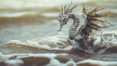 Seahorse Dragon in the Ocean Waves