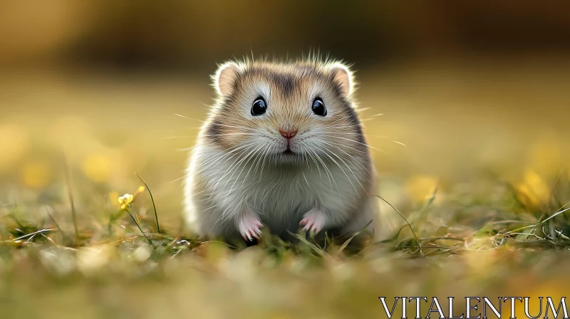 Charming Hamster Amidst Nature AI Image